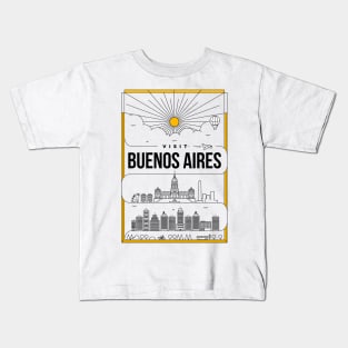 Buenos Aires Minimal Lineal Poster Kids T-Shirt